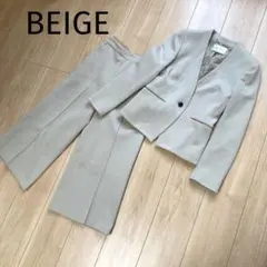 ♡ BEIGE, ベイジ♡スーツ セットアップ ノーカラージャケット パンツ