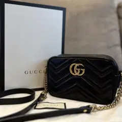 GUCCI GG マーモント キルティングミニバッグ