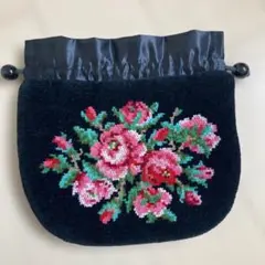 FEILER 花柄刺繍 巾着袋