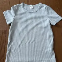 SHEIN リブ編み Tシャツ 5Y ミントグリーン