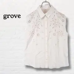グローブ grove☆ノースリーブブラウス　花柄【M】