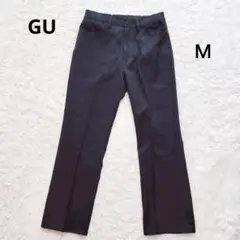 ジーユー GU センタープレスストレートパンツ ダークグリーン Ｍ　メンズ