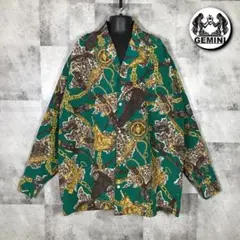 ★good design★ ゴージャス柄 ポリシャツ 総柄シャツ オーバーサイズ