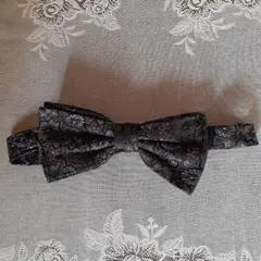 Seteria Del Lago 蝶ネクタイ 黒紫花柄