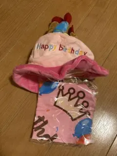 犬 誕生日帽子 バンダナ ケーキ型ハット 写真撮影 バースデー
