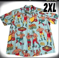 (511)2XL メンズアロハ LUCHA LIBRE 覆面 レスラーゆったり