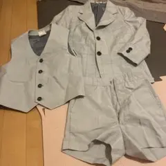 グレー スーツセット（ジャケット・ベスト・ショートパンツ）