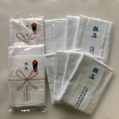 「訳あり品」　粗品ガ-ゼハンカチ　8枚 ハンドタオル　2枚