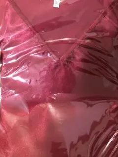 新品未開封 サテン スリップ X L ワインレッド