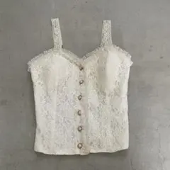 クロップド　タンクトップ　カップ付き
