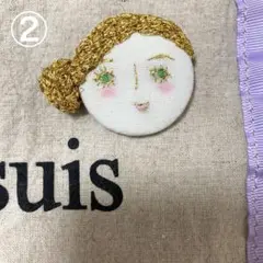 刺繍ドールブローチ② 人形　女の子