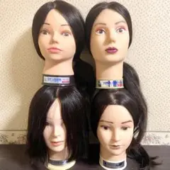 美容師国家試験 美容師道具 練習用カットウィッグ 4個セット まとめ売り