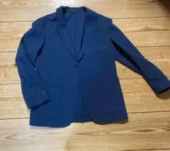 UNIQLO ネイビー テーラードジャケット S シアサッカー　感動ジャケット