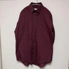 【メンズ古着】Gambit バーガンディ ボタンダウンシャツ