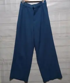 a,vv アヴェーヴェー ダーク ブルー ワイドレッグスラックス