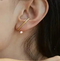 イヤーカフ 風 パールピアス 片耳用