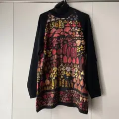 S GUCCI グッチ トムフォード期 枯葉 落ち葉 花柄 ハイネックニット