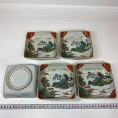 古伊万里 染錦 角向付 5客 西2Fさ4-1114③