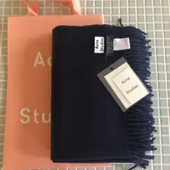 【新品未使用】Acne Studios virginwool大判ストールネイビー