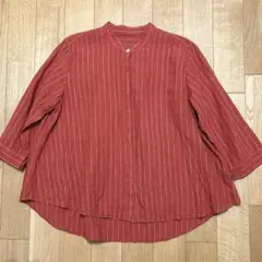 無印良品　七分袖　麻ブラウス　XL