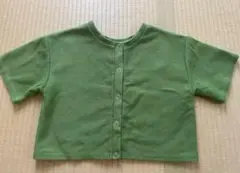 RETRO GIRL ボタン付き 半袖Tシャツ緑