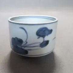 古伊万里美濃瀬戸太白手半筒菊文猪口くらわんか 古伊万里美濃瀬戸太白手半筒菊文猪口くらわんか