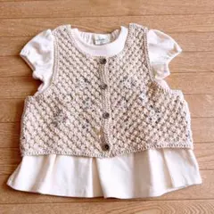 【美品】かぎ編みベストアンサンブル