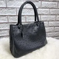 【美品❗️未使用❗️】　JRA オーストリッチ　ハンドバッグ　ブラック