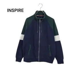 ◆INSPIRE◆インスパイア(M)バイカラー ブルゾン/ネイビー×グリーン