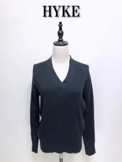 337 HYKE ハイク Vネック ニット セーター S 1 黒ブラック