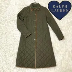 美品✨Ralph lauren キルティング ロングコート カーキ 中わた 羊革