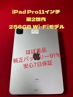 【1101】iPad Pro11インチ第2世代 256GB Wi-Fiモデル