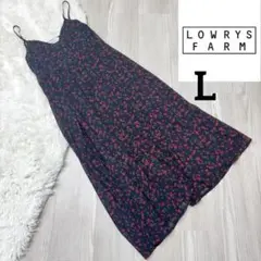 LOWRYS FARM 花柄キャミワンピース ネイビー