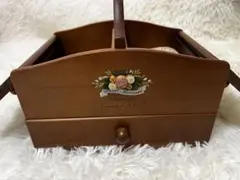 木製裁縫箱　ブラウン　収納ボックス