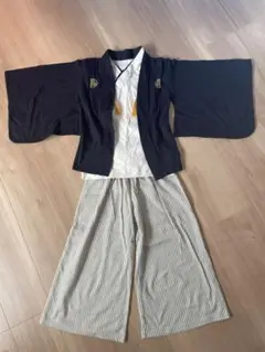七五三 袴風 130 黒 お正月 3点セット