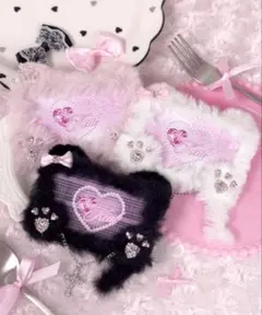 ハンドメイド　名札ケース　名札デコ　猫耳　猫　ファー　サイン会　ヨントン
