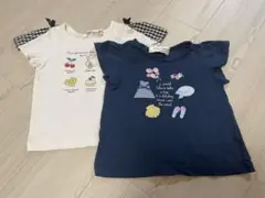 moo non non フリル袖Tシャツ2枚セット