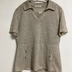 K.T. ベージュ ポロシャツ 半袖　タンクトップ付き