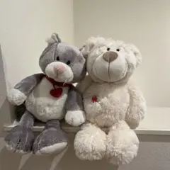 猫とクマのぬいぐるみセットニキ