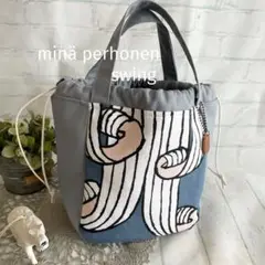 ハンドメイド　巾着トートバッグ　ミナペルホネン　swing