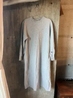 Champion 長袖ロングワンピース Mサイズ　グレー