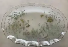 川村硝子工芸　波型プレート　ガラス　お皿　大皿