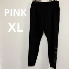 PINK 【XL】 ハイウエスト フルレングス レギンス 通気ストレッチ 黒