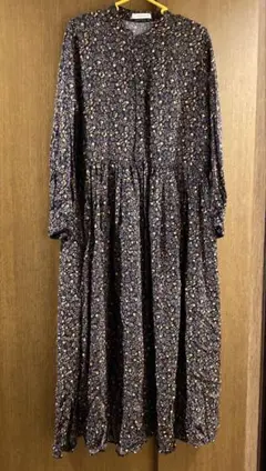 花柄ロングシャツワンピース