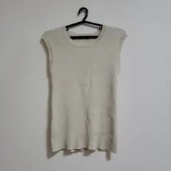 INGNI ラメ入りノースリーブニットトップス アイボリーMサイズ