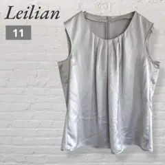 Leilian レリアン ノースリーブシャツ シルバー 【11】