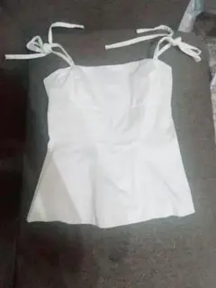 ZARA ホワイト ノースリーブ トップス