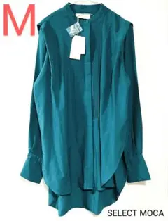 新品タグ付 SELECT MOCA ロング丈シャツ ノーカラー M 匿名配送