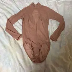 ベージュメッシュレオタード Sサイズ　名和