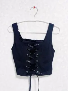 GRL カップ付きレースアップタンクトップ　レディース　Mサイズ　ブラック